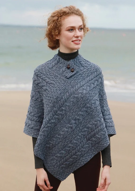 Aran Poncho | Denim