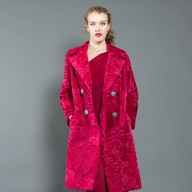 Pink fur Coat rare Astrakhan