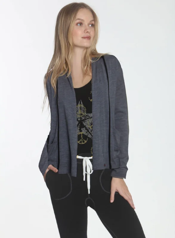 Brooklyn Drape Cardigan - Charcoal