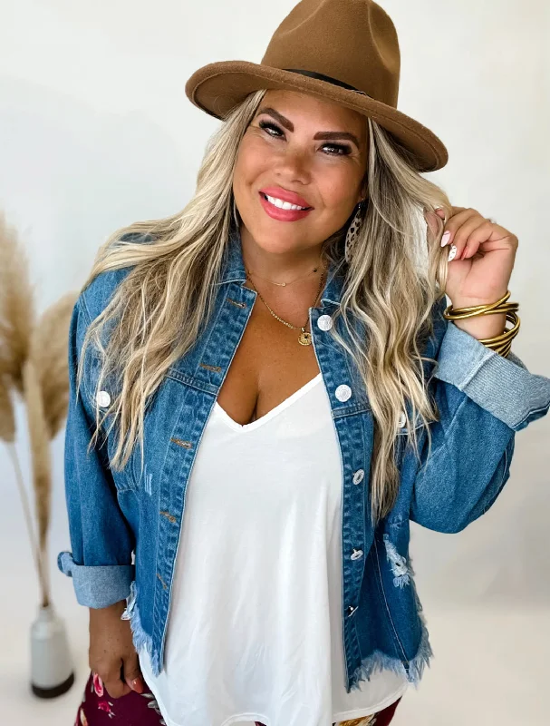 Cheyenne Distressed Denim Jacket