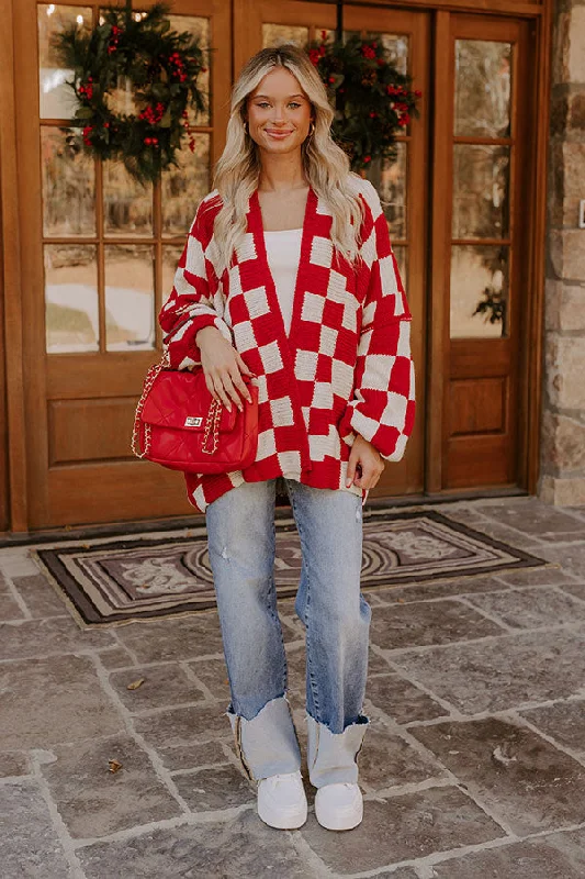 Chic Checkmate Knit Cardigan