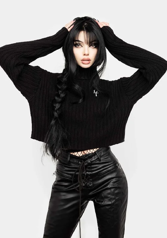 Fate Funnel-Neck Crop Jumper