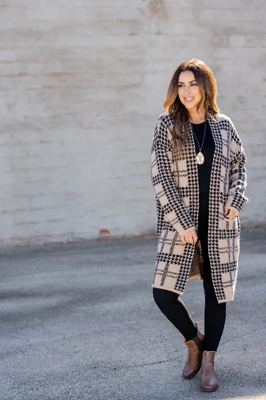 Cozy Plaid Tunic Cardigan