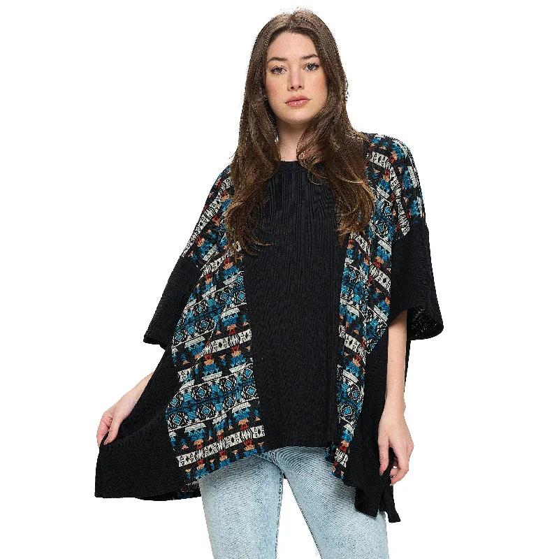 Poncho Overzised Tribal Ribbed