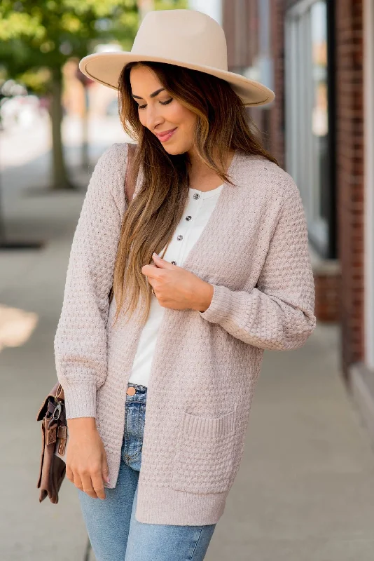 Ribbed Trim Knit Cardigan