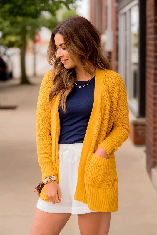 Solid Lapel Knit Cardigan