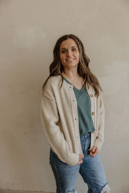 TULLY TEXTURED IVORY CARDIGAN