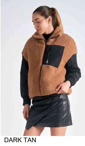 Jacket  Fauz Fur Dark Tan JK8227