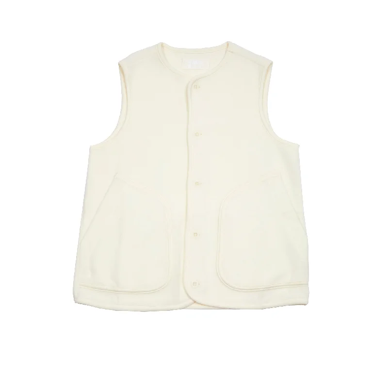 Labo Art Women's Panos Feltro Wool Gilet in Winter White