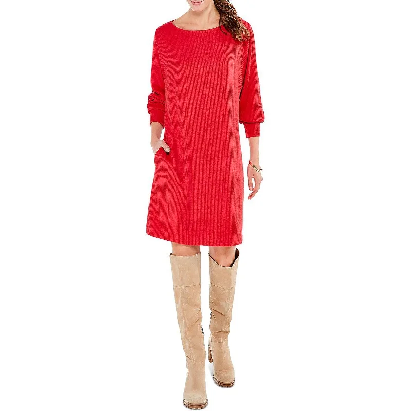 Nic + Zoe Womens Boatneck Cozy Sweaterdress