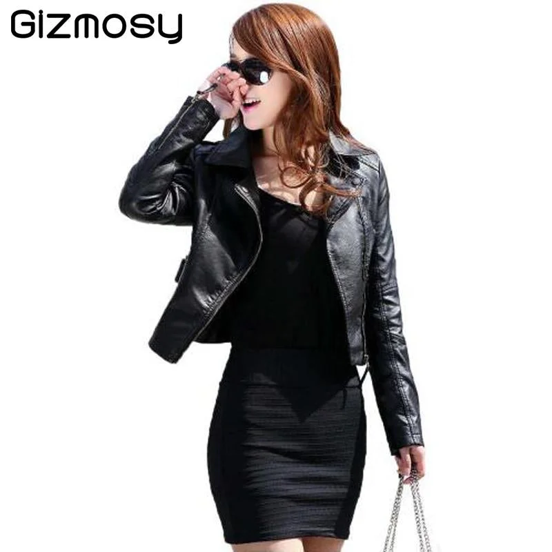 Leather Jacket Slim Biker