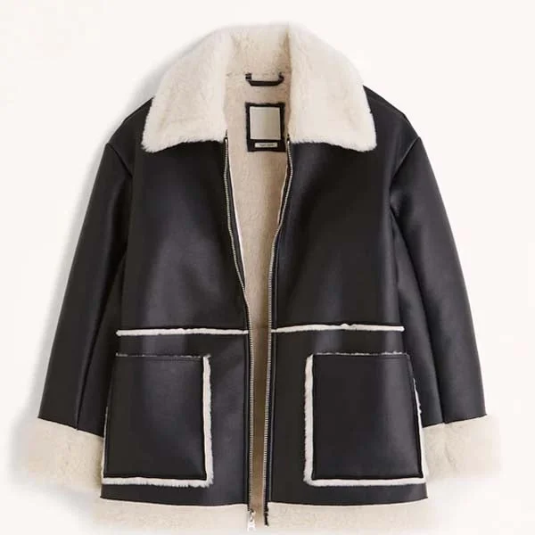 Buy Best Black Women B3 RAF Aviator Brown Flight Shearling Leather Jacket