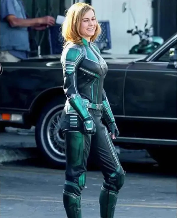 Captain Marvel Green Leather Jacket