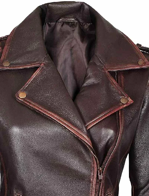Colorado Women Distressed Brown Leather Jacket
