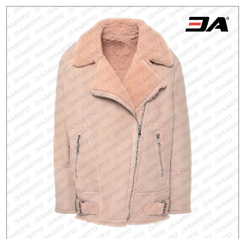 Darnesha Shearling Biker Fur Jacket
