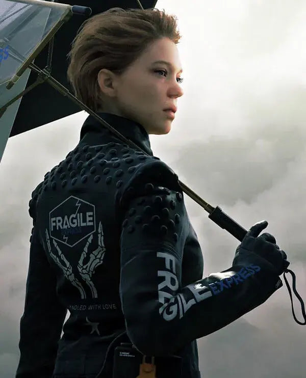 Death Stranding Fragile Express Black Leather Jacket