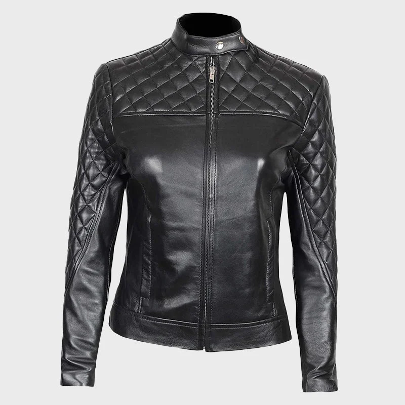 Ellen Slim Fit Quilted Women's Leather Jacket