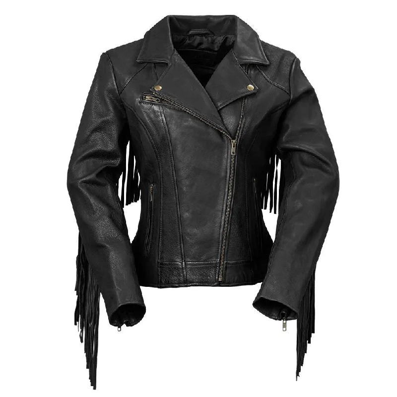 First Manufacturing Daisy - Women's Fringe Motorcycle Leather Jacket