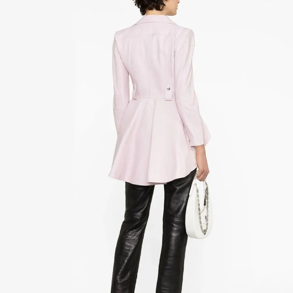 High Low Style Women Peplum Biker Jacket
