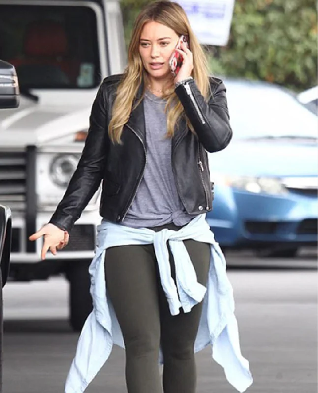 Hilary Duff Younger Black Leather Jacket