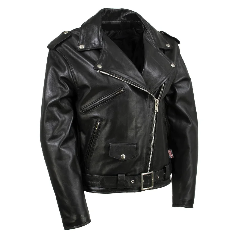 Hot Leathers JKL5004 USA Made Womens 'The Flaunt' Premium Black Classic Motorcycle Style Leather Jacket Hot Leathers JKL5004 USA Made Womens 'The Flaunt' Premium Black Classic Motorcycle Style Leather Jacket
