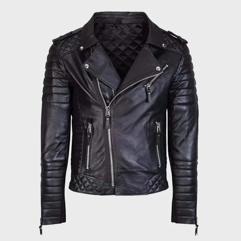 Men’s Biker Style Fashion Leather Jacket