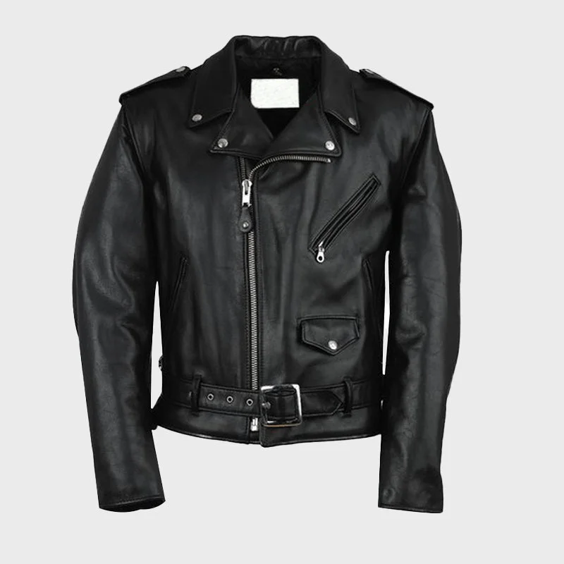 Men's Black Motorcycle Leather Jacket