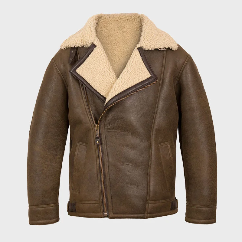 Men's Brown And Cream Sheepskin Jacket
