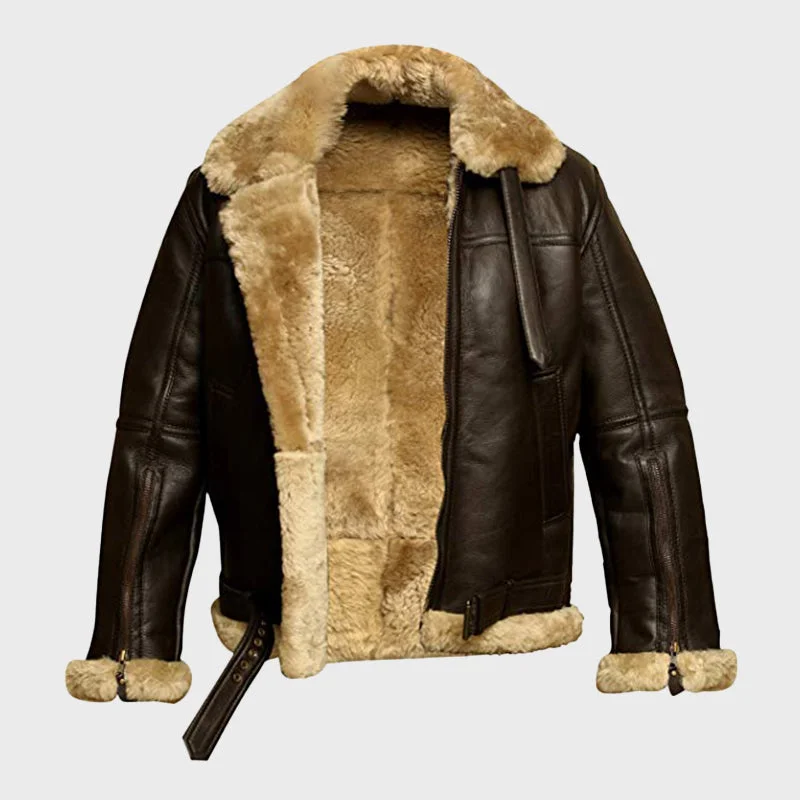 Men's Brown & Ginger Sheepskin Jacket: Salcombe