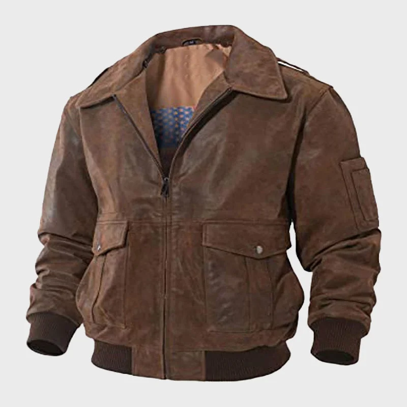 Men's Edward A-2 Brown Bomber Jacket