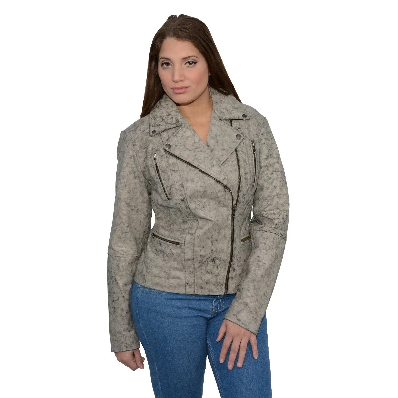 Milwaukee Leather SFL2835 Women's Distressed Brown Motorcycle Style Fashion Leather Jacket with Asymmetrical Zipper Milwaukee Leather SFL2835 Women's Distressed Brown Motorcycle Style Fashion Leather Jacket with Asymmetrical Zipper