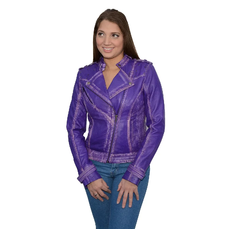 Milwaukee Leather Women's Maiden Purple Premium Sheepskin Motorcycle Fashion Leather Jacket with Studs SFL2840 Milwaukee Leather Women's Maiden Purple Premium Sheepskin Motorcycle Fashion Leather Jacket with Studs SFL2840