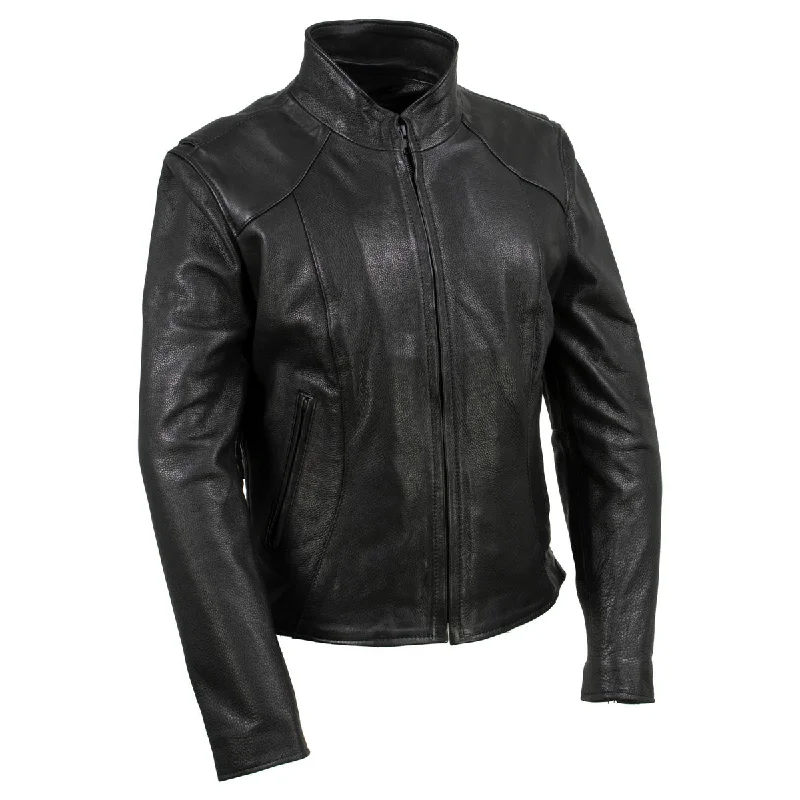 Milwaukee Leather USA MADE MLJKL5003 Women's Black 'Serene' Clean Cut Premium Motorcycle Leather Jacket Milwaukee Leather USA MADE MLJKL5003 Women's Black 'Serene' Clean Cut Premium Motorcycle Leather Jacket
