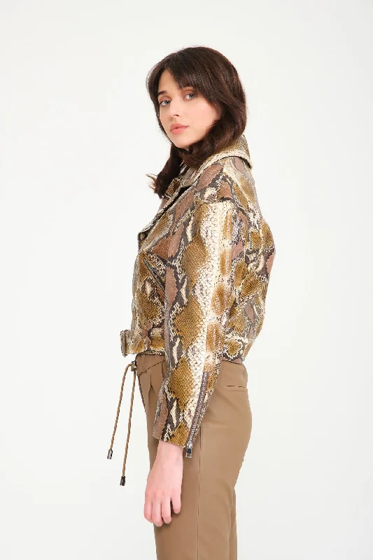 Multicolored Python Leather Jacket