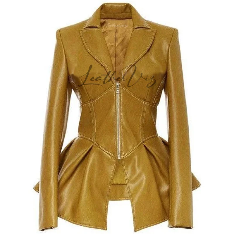 PEPLUM STYLE WOMEN GOTHIC LEATHER JACKET