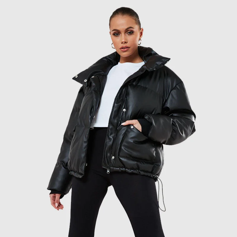 Purchase Best Style Women Genuine Puffer Leather Jacket Real Leather Bubble Jacket Purchase Best Style Women Genuine Puffer Leather Jacket Real Leather Bubble Jacket