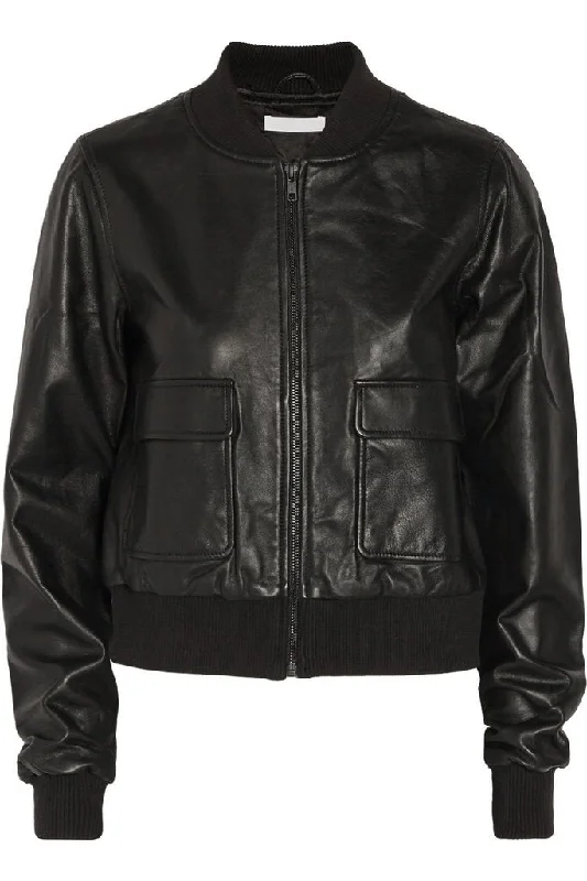 Super Barry Women Bomber Real Leather Jackets