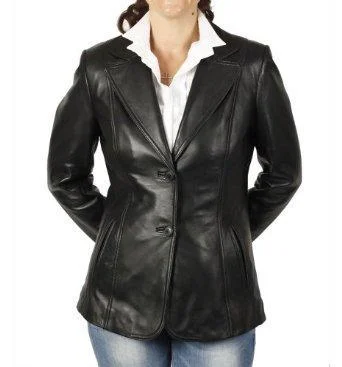 Super Boworish Women Faux Leather Blazers