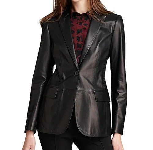 Super Slimish Women Leather Blazers