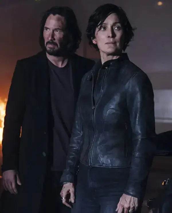 The Matrix Resurrections Carrie Anne Moss Leather Jacket