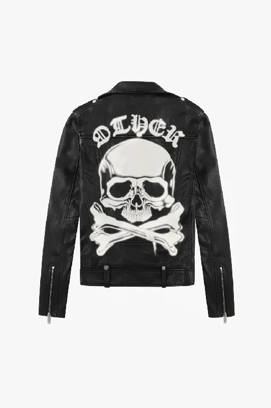 The Skull & Crossbones Deuce Biker Jacket | Vintage Black