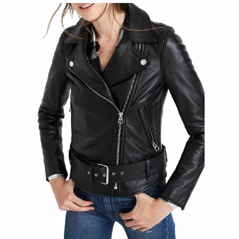 Slim Fit Motorcycle Black Leather Jacket