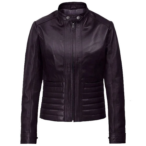 Women Purple Leather Jacket