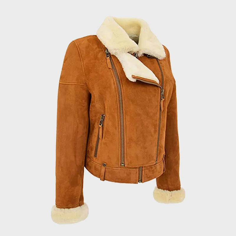 Women's A1 Suede Sheepskin Leather jacket