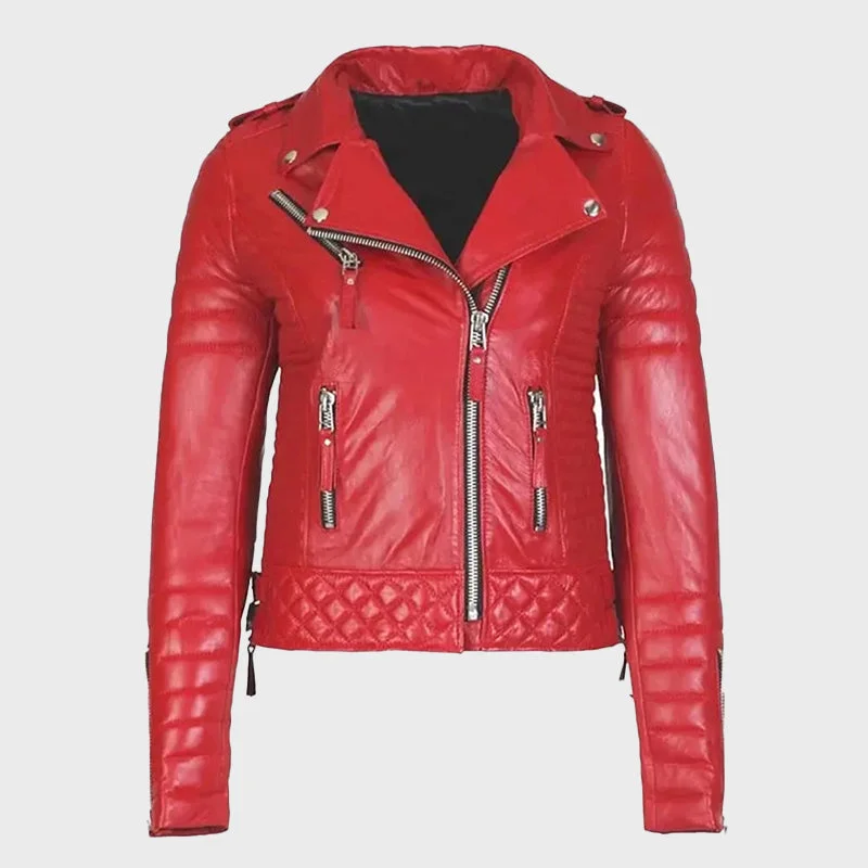 Women's Boda Style Quilted Red Jacket