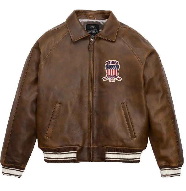 Womens Brown Avirex Leather Jacket