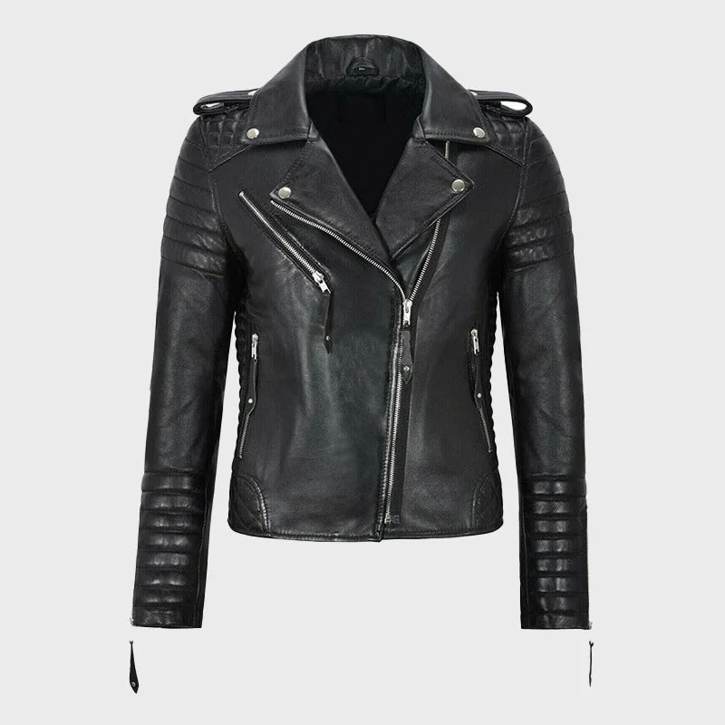 Women's Classic Biker Real Leather Jacket