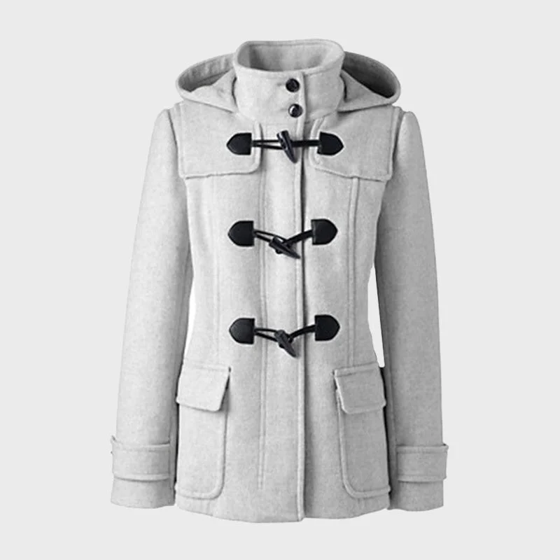 Women's Nickle Heather Hooded Wool Duffle Coat
