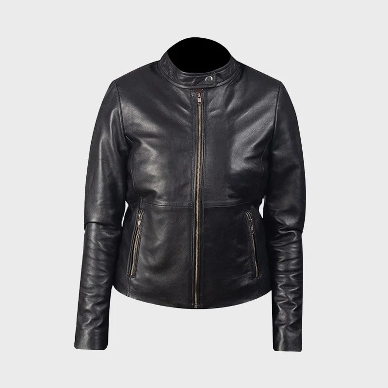 Women's Rave Biker Leather Jacket