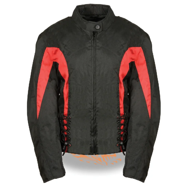 Nexgen SH2188 Women's Black and Red Textile Motorcycle Riding Jacket